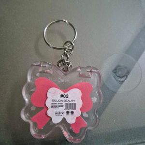 Cute Butterfly lipgloss and blush in one Keychain