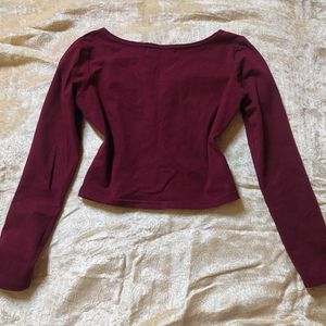 Burgundy Long Sleeve Top