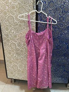 Pink Floral Mini Dress