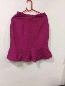 Pink Ruffled Mini Skirt