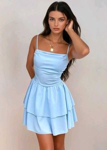 Baby Blue Tiered Mini Dress