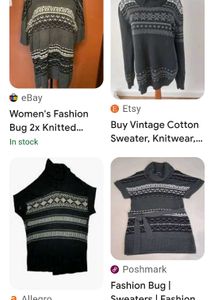 fashion &amp; bug Patterned Knit Short Sleeve Sweater