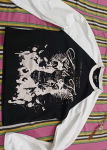 H&M Black & White Graphic Boxy Fit T-Shirt