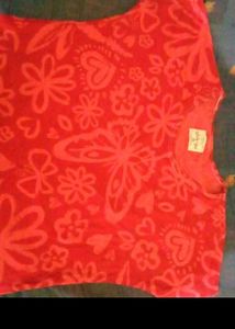 Cute Red Floral Print Top