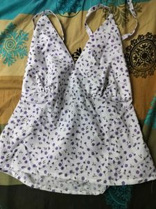 Cute Floral Halter Neck Top