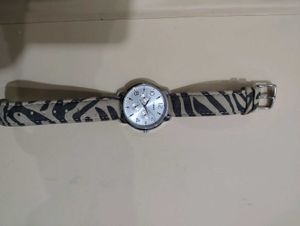 Timex Watch with Zebra Print Band