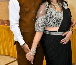 Mitera Embellished Ready to Wear Saree with Belt