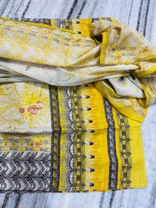 yellow white cotton suit