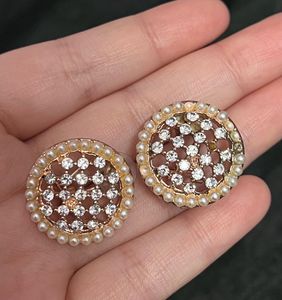 Pearl &amp; Rhinestone Earrings