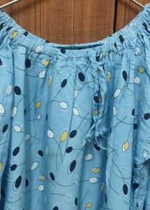 Blue Patterned Balloon Top💎