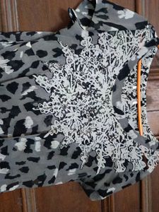 Animal Print Sequence Cocktail Formal Dress