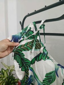 Tropical Leaf Print Blouse