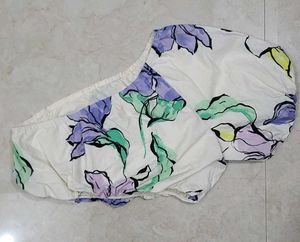 Branded Designer Floral one shoulder top