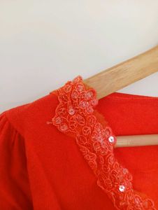 Red Cropped Bolero Shrug