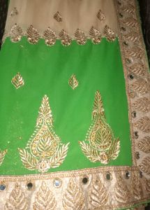 Embroidered Saree with Mirror Work