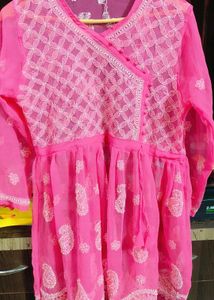 Pink Chikankari Top