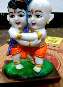Cute Krishna Sudama Statue