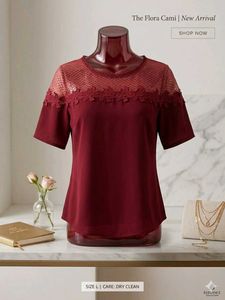Maroon lace top