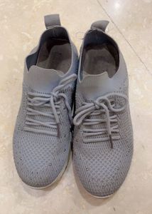 Sparkly Grey Knit Sneakers Size 5