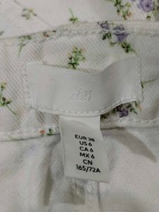 H&amp;M Floral Print Wide Leg Jeans