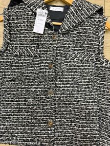 Stylish Tweed Vest with Buttons &amp; Pocket