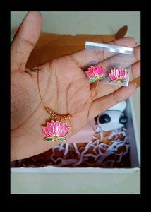 Lotus Necklace &amp; Earring Set