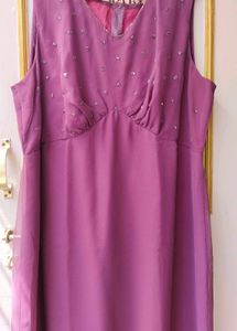 Elegant Purple Embellished Gown