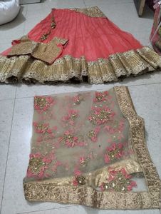 Stunning Coral Lehenga Choli