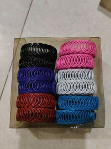 Set of 12 Colorful Coil Bangles