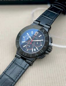 Bvlgari Luxury Chronograph Watch – Black Dial &amp; Le