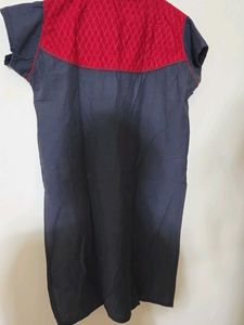 Elegant Grey &amp; Red Kurta