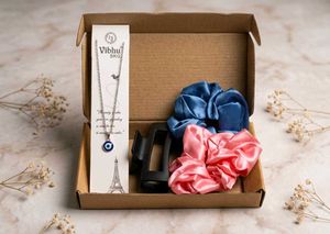 Vibhu SKG Evil Eye Necklace &amp; Scrunchie Set