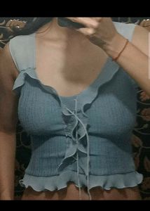 Cute Ruffle Trim Top