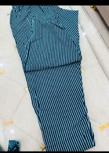 Teal Leaf Print Kurta Set