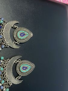 Boho Chandelier Earrings with Beads