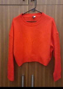H&M Bright Orange Knit Crop Top