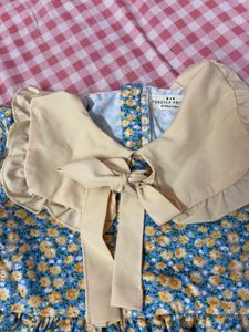 Cute Floral Dress with Peter Pan Collar