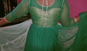 Gorgeous Green Embroidered Anarkali