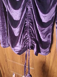 Free delivery Velvet Ruched Long Sleeve Top