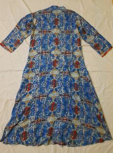 Women Blue Front Slit Kurta