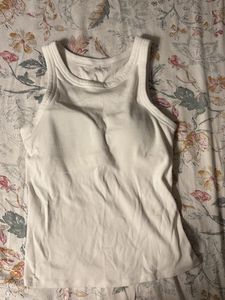 uniqlo paddedWhite Tank Top