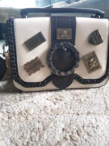 Chic White &amp; Brown Crossbody good quality  Bag