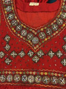 Vibrant Red Embroidered Ethnic kurti