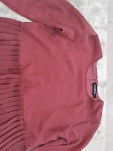 Pleated Long Sleeve Top
