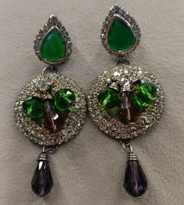 Elegant Green Stone Dangle Earrings With Free 🎁