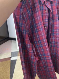 Men's Red Plaid Long Sleeve Shirt