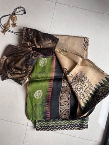 Beautiful Silk Saree with Blouse & Earrings