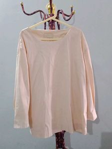 Beige Long Sleeve Tunic Top