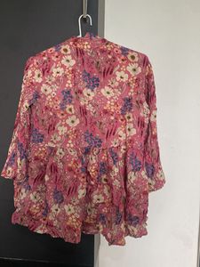 Floral Pink Tunic Blouse