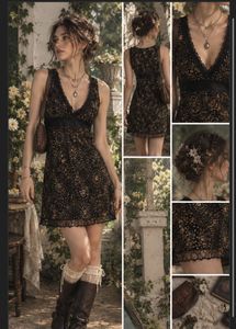 Stylish Black Print Vintage Dress
